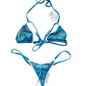 Wicked Weasel Teal Blue Mesh Bikini Set